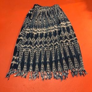 Guatemalan Woven Cotton Fringed Skirt sz S